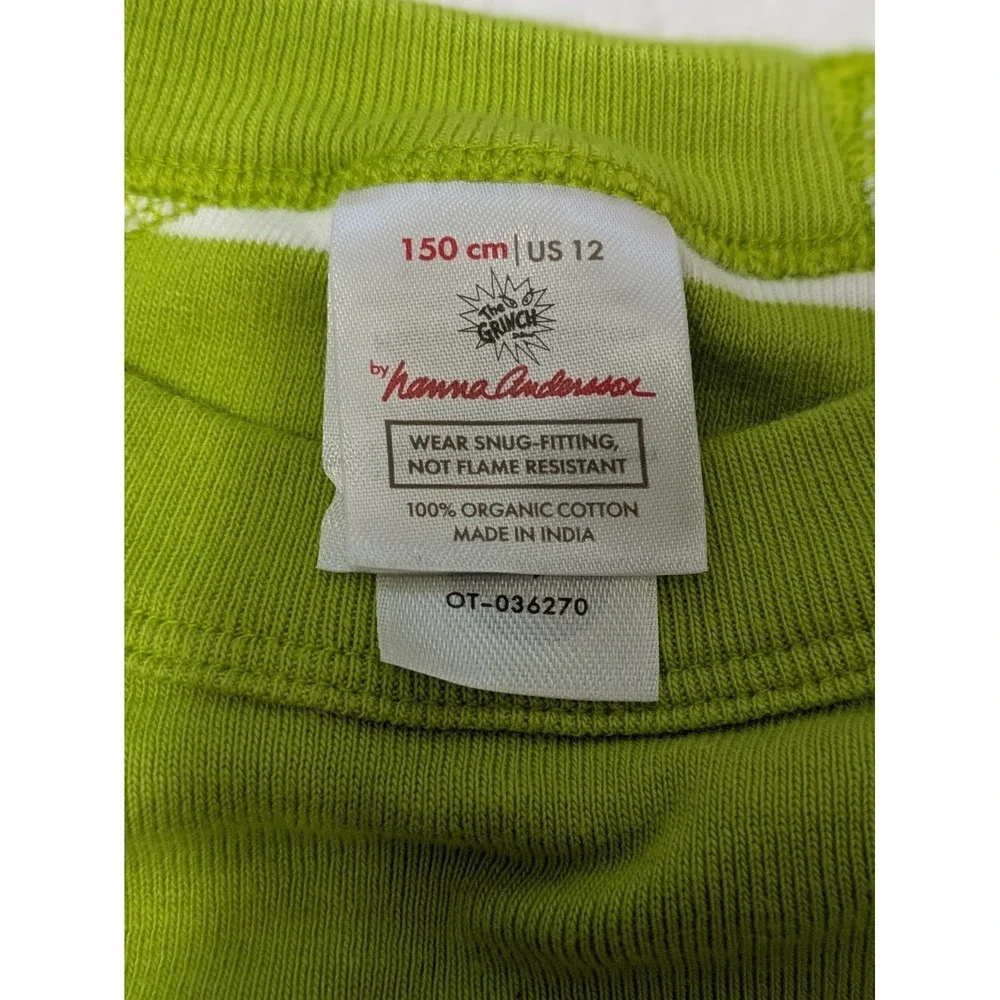 Hanna Andersson Dr. Seuss Grinch Long Sleeve Christmas Holiday Pajama Set Sz 12